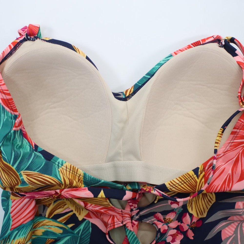 Kona Sol Womens 16W Tropical Low Back One Piece Swimsuit - Picture 4 of 5